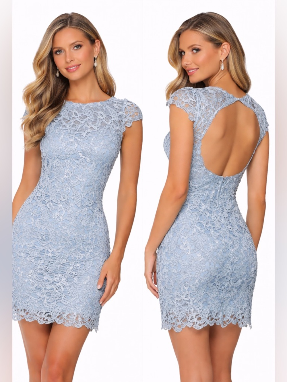 Alice + Olivia Light Blue Lace Dress ~ Sz 2